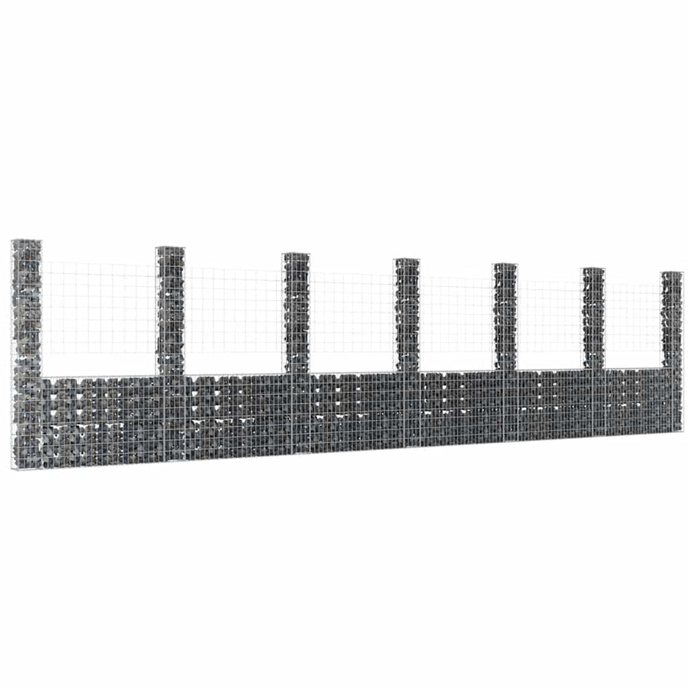 Gabion baskets with 7 columns, 740x20x200cm, iron