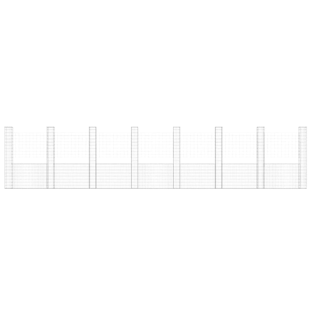Gabionu grozs ar 8 stabiem, 860x20x200cm, dzelzs