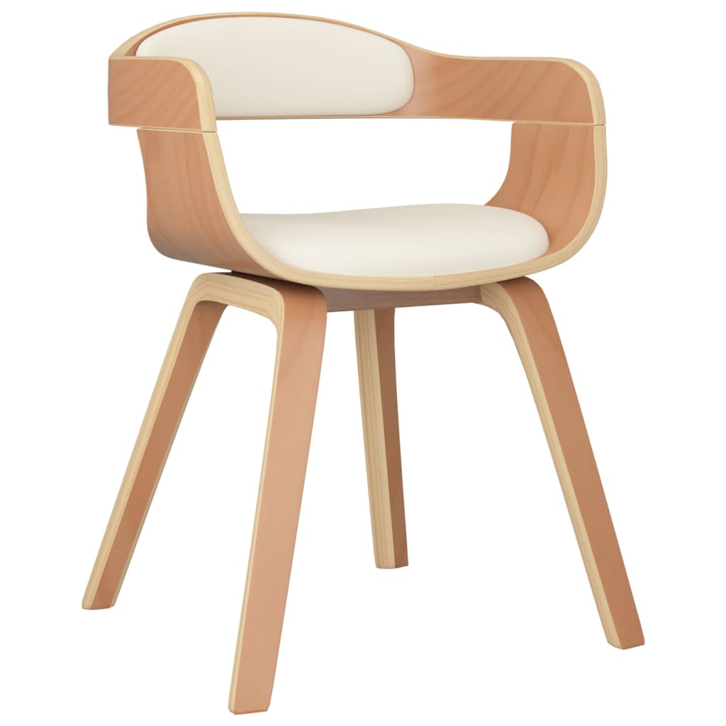 Dining Chairs, 2 pcs., cream, bentwood/faux leather