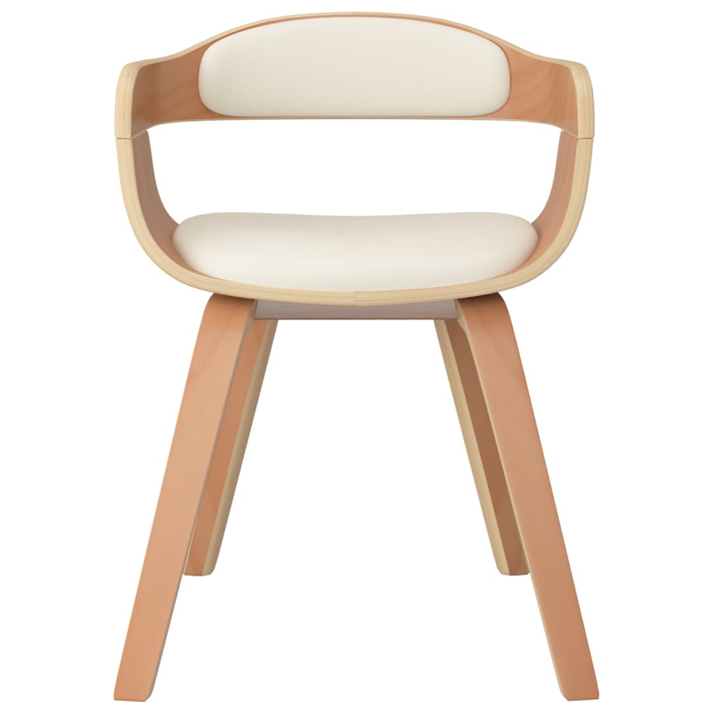 Dining Chairs, 2 pcs., cream, bentwood/faux leather