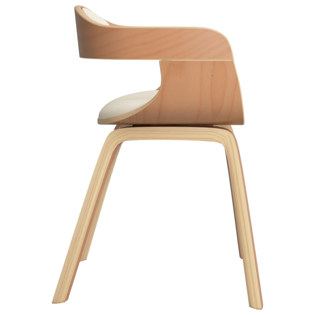 Dining Chairs, 2 pcs., cream, bentwood/faux leather