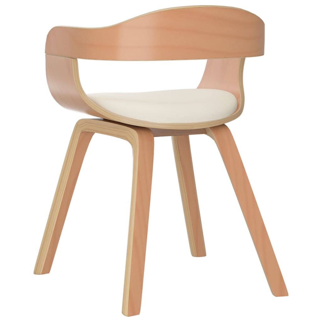Dining Chairs, 2 pcs., cream, bentwood/faux leather