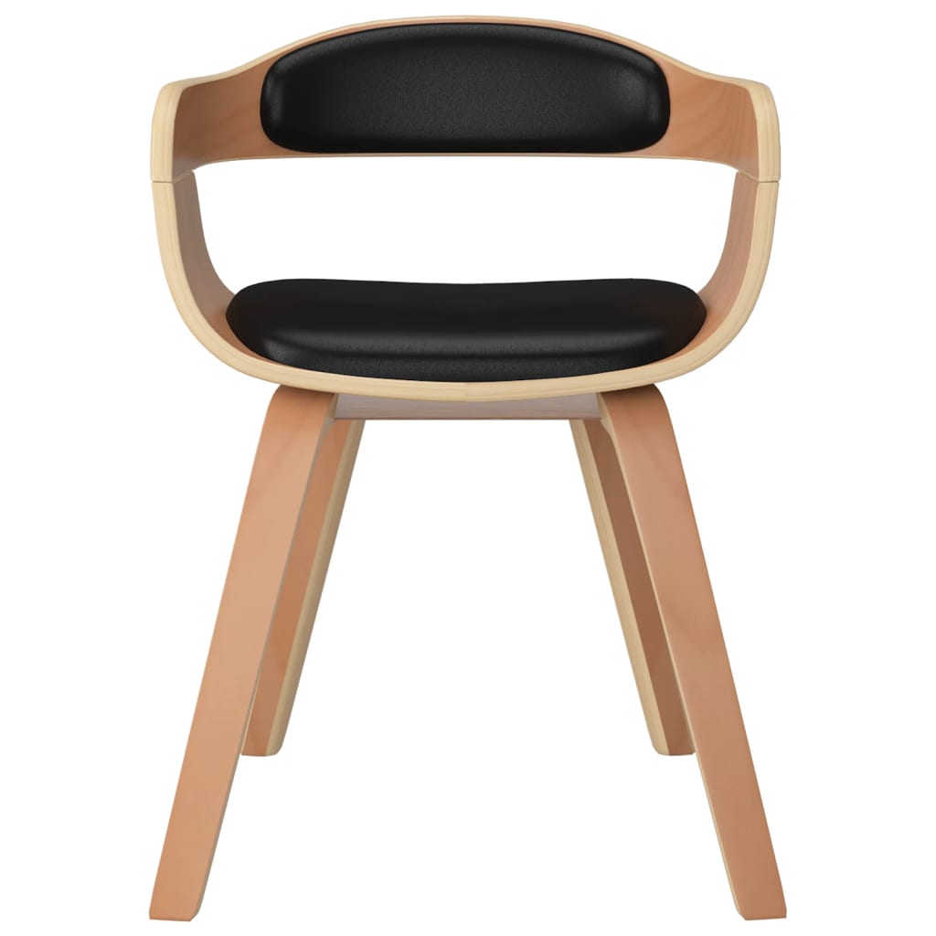 Dining chairs, 4 pcs., black, bentwood and faux leather