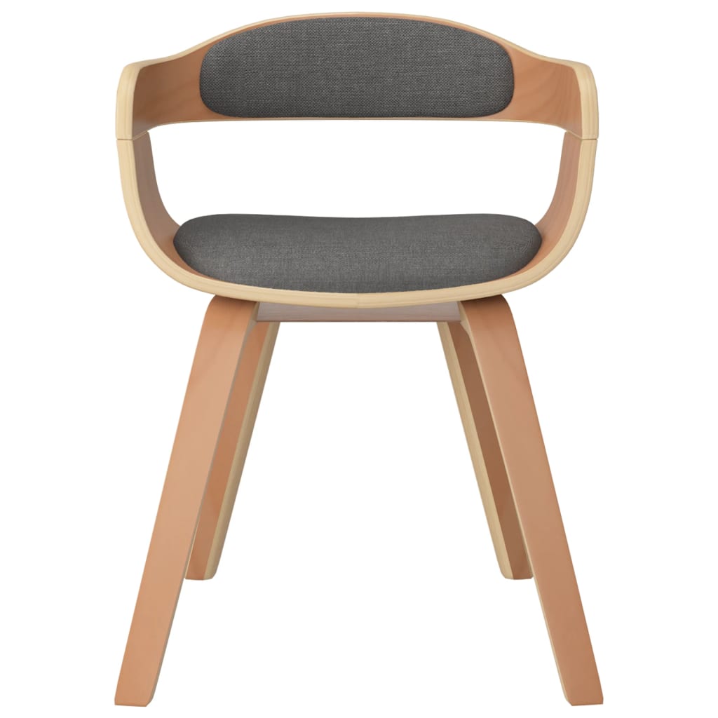 Dining chairs, 4 pcs, light grey, bent wood/fabric