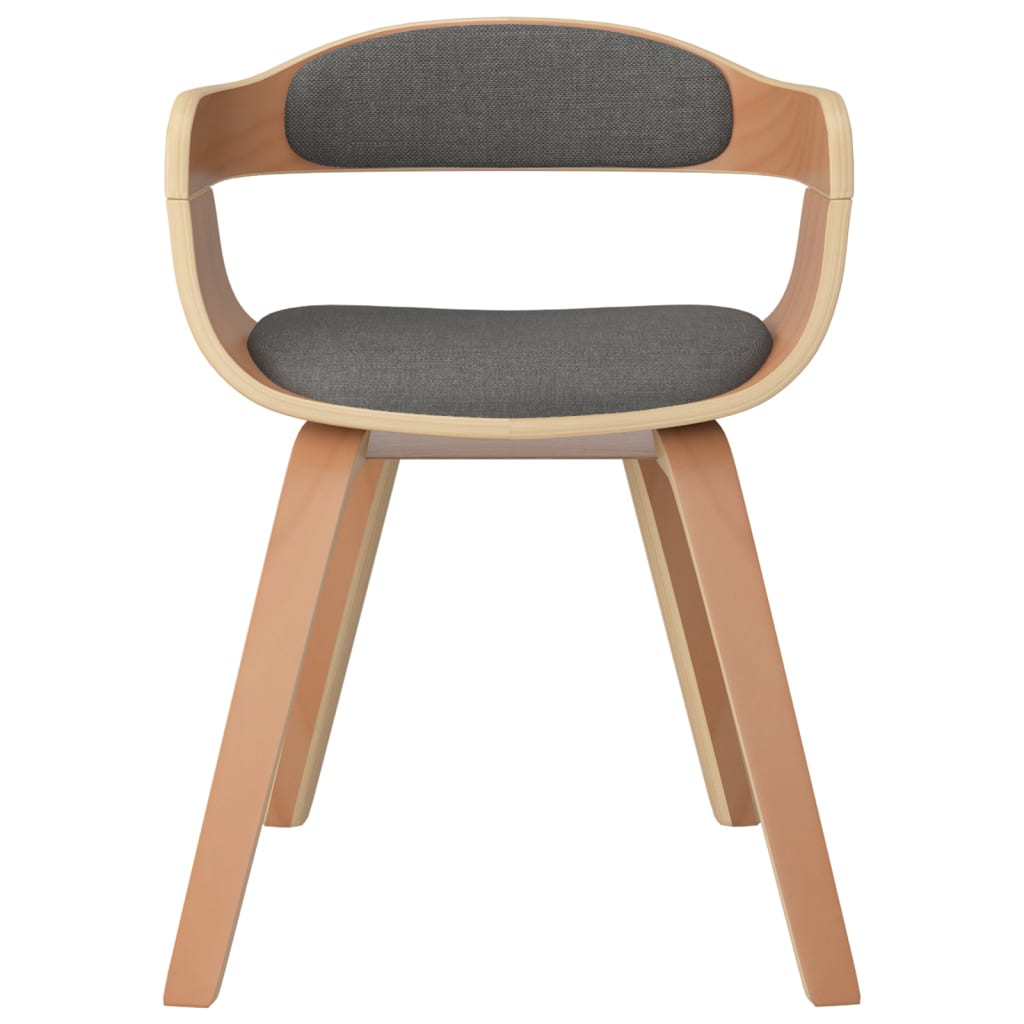 Dining chairs, 6 pcs, light grey, bentwood/fabric