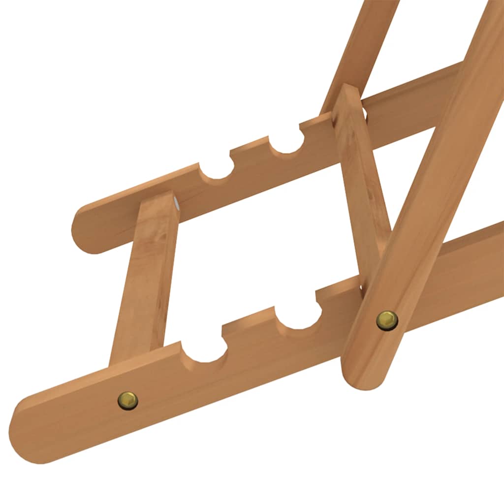 Folding beach chair, cream, solid teak wood