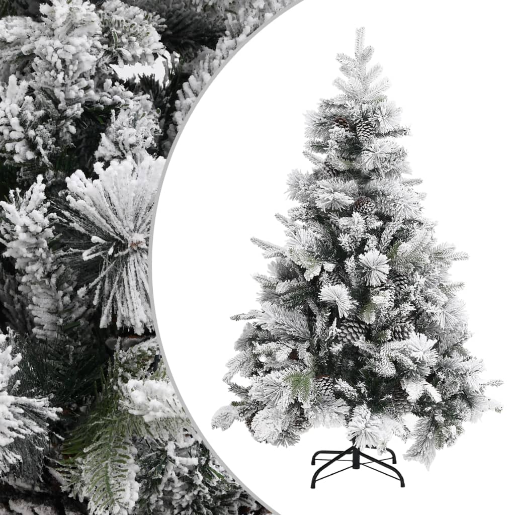 Ziemassvētku eglīte EMBER SNOW, ar sniegu/čiekuriem, 150 cm un