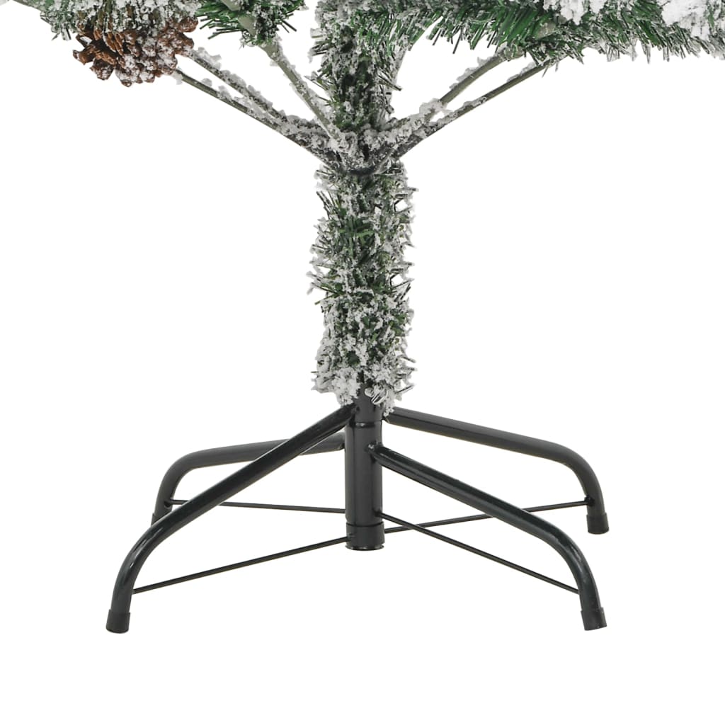 Kalėdų eglutė su sniegu ir kankorėžiais, 195cm, PVC ir PE