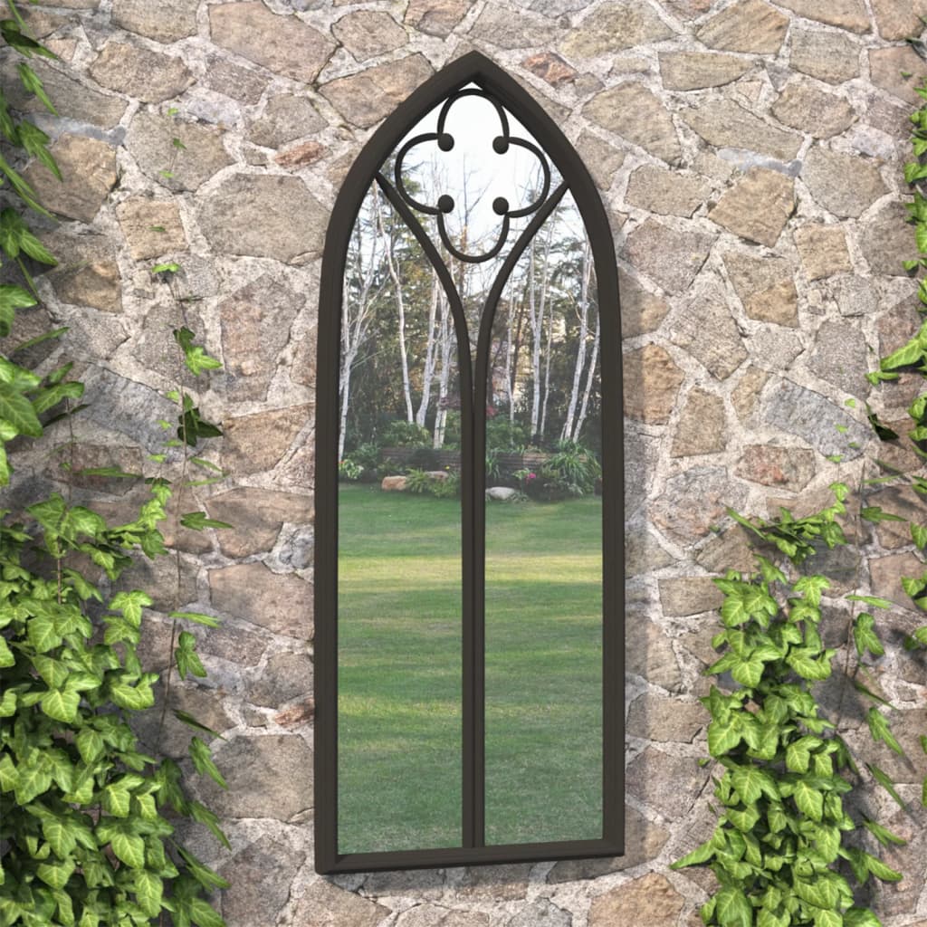 Dārza spogulis, melns, 100x45 cm, dzelzs