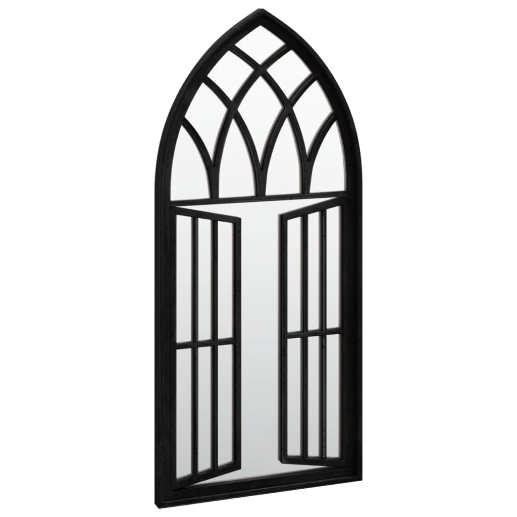 Garden mirror, black, 100x45cm, iron