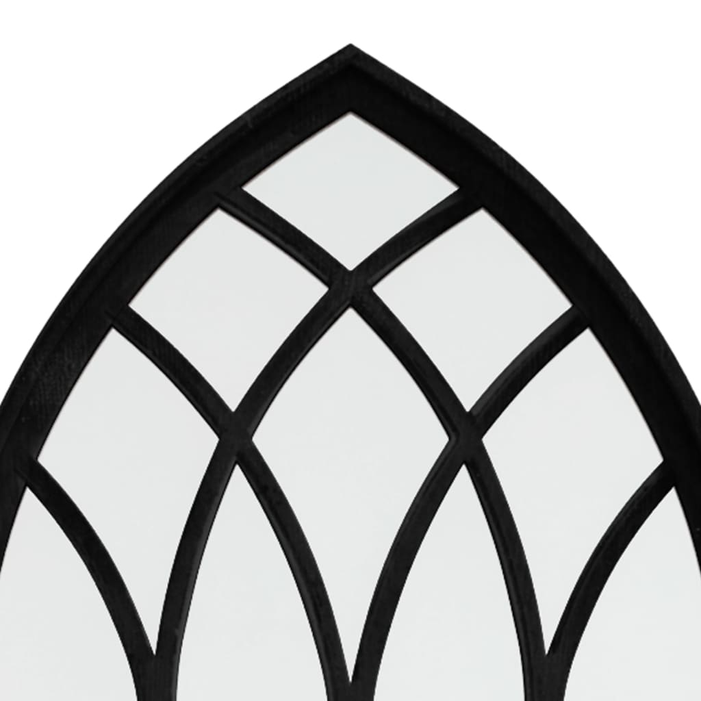 Garden mirror, black, 100x45cm, iron