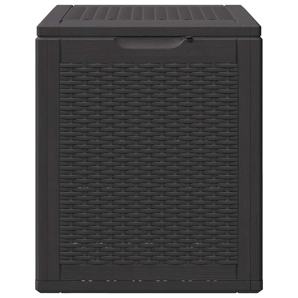 Garden storage box, black, PP rattan, 90l