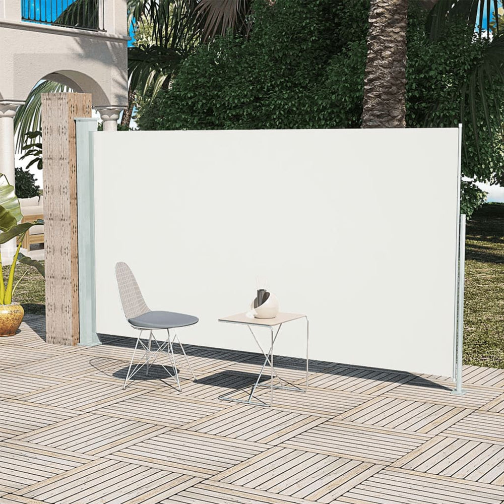 Ištraukiama šoninė kiemo pertvara, kreminės spalvos, 160x300cm