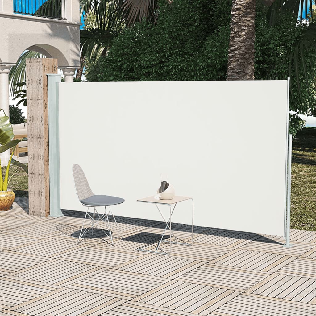 Ištraukiama šoninė kiemo pertvara, kreminės spalvos, 160x300cm