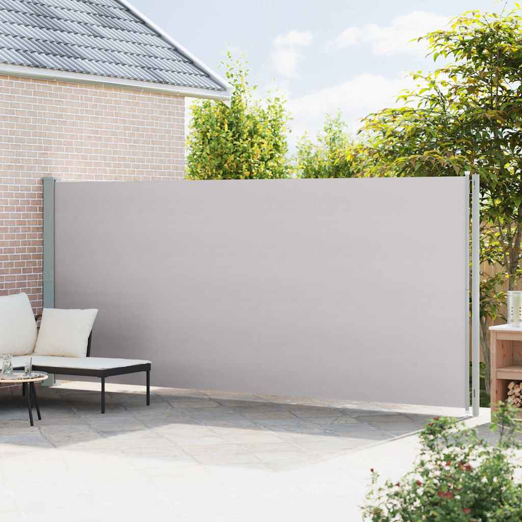 Ištraukiama šoninė kiemo pertvara, pilkos spalvos, 200x614cm