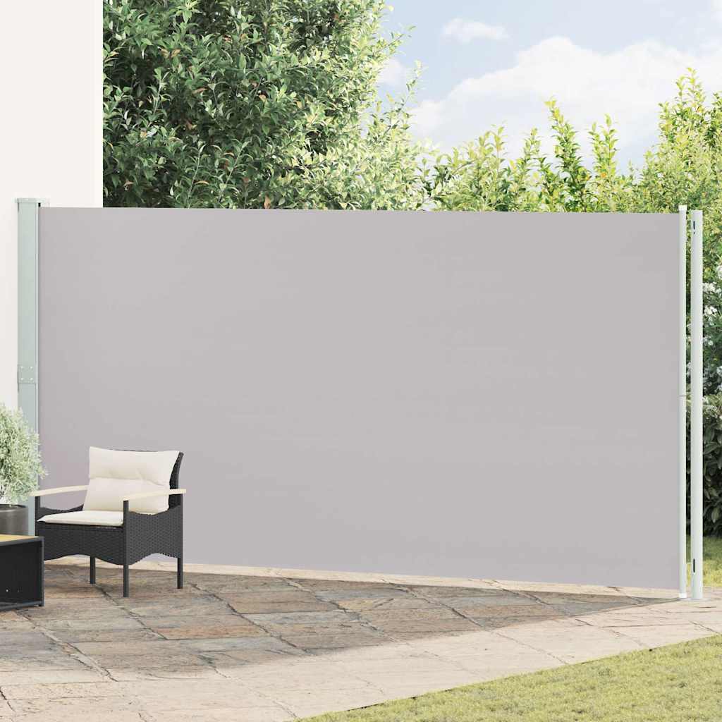 Ištraukiama šoninė kiemo pertvara, pilkos spalvos, 200x614cm