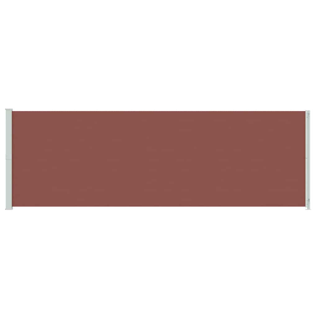 Retractable side awning for patio, brown, 200x600cm