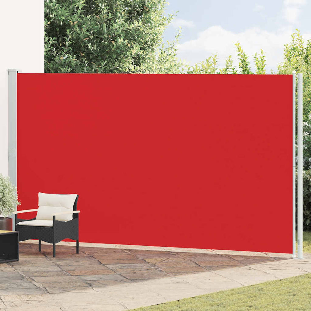 Ištraukiama šoninė kiemo pertvara, raudonos spalvos, 220x600cm