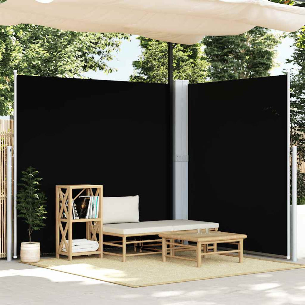 Ištraukiama šoninė pertvara, juodos spalvos, 200x600cm