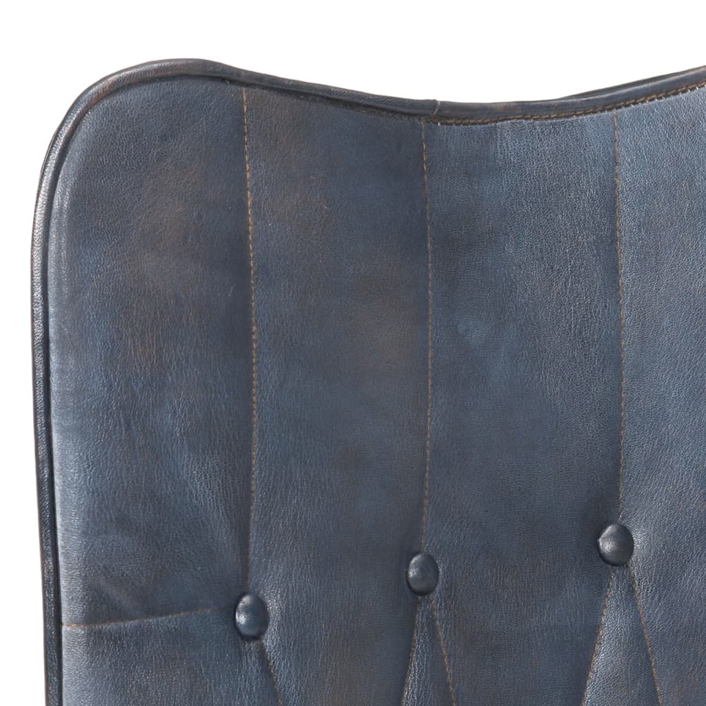Armchair, grey, real leather
