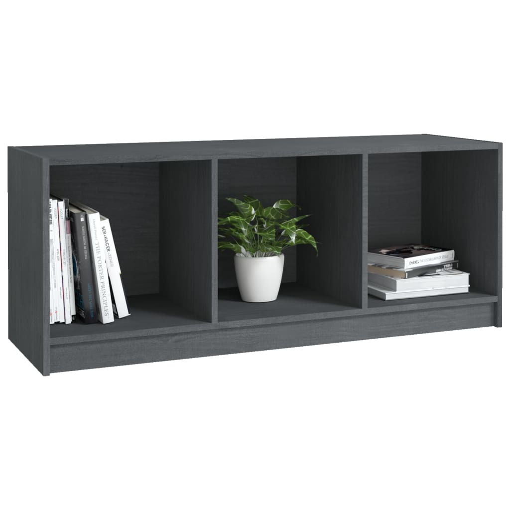 TV cabinet, grey, 104x33x41cm, solid pine