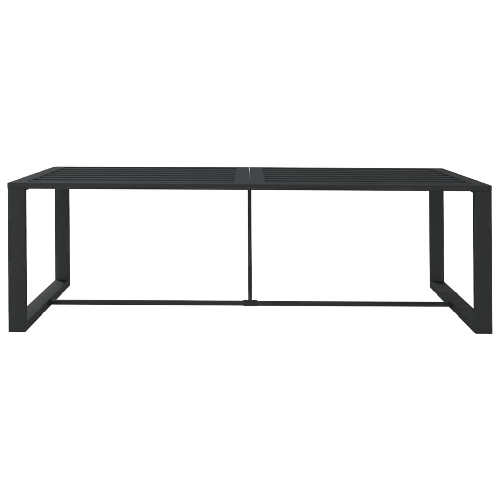 Lauko valgomojo stalas, antracito, 120x60x66cm, aliuminis