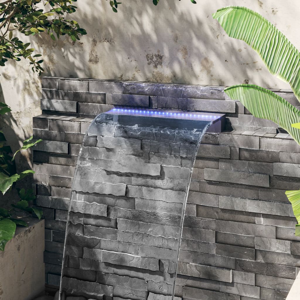 Waterfall with multi-coloured LED lights, 60cm, acrylic