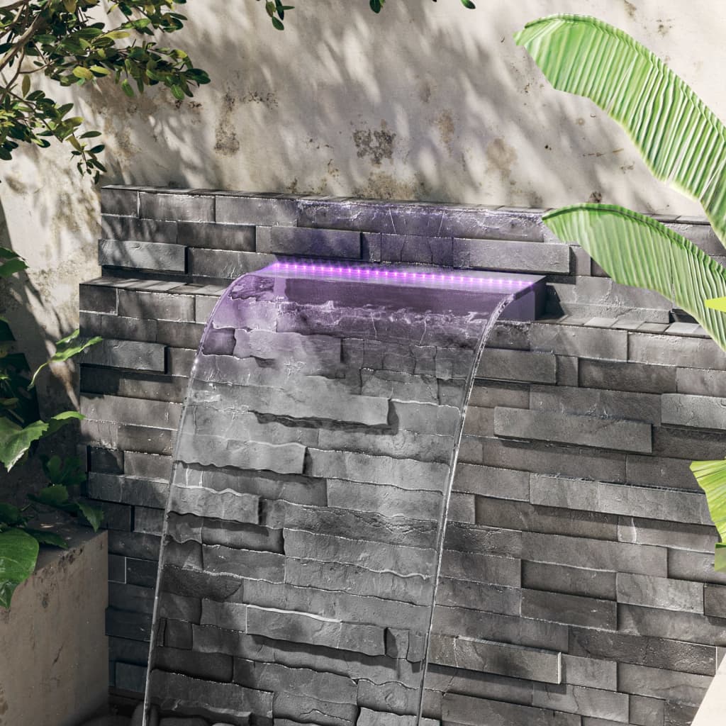 Waterfall with multi-coloured LED lights, 60cm, acrylic