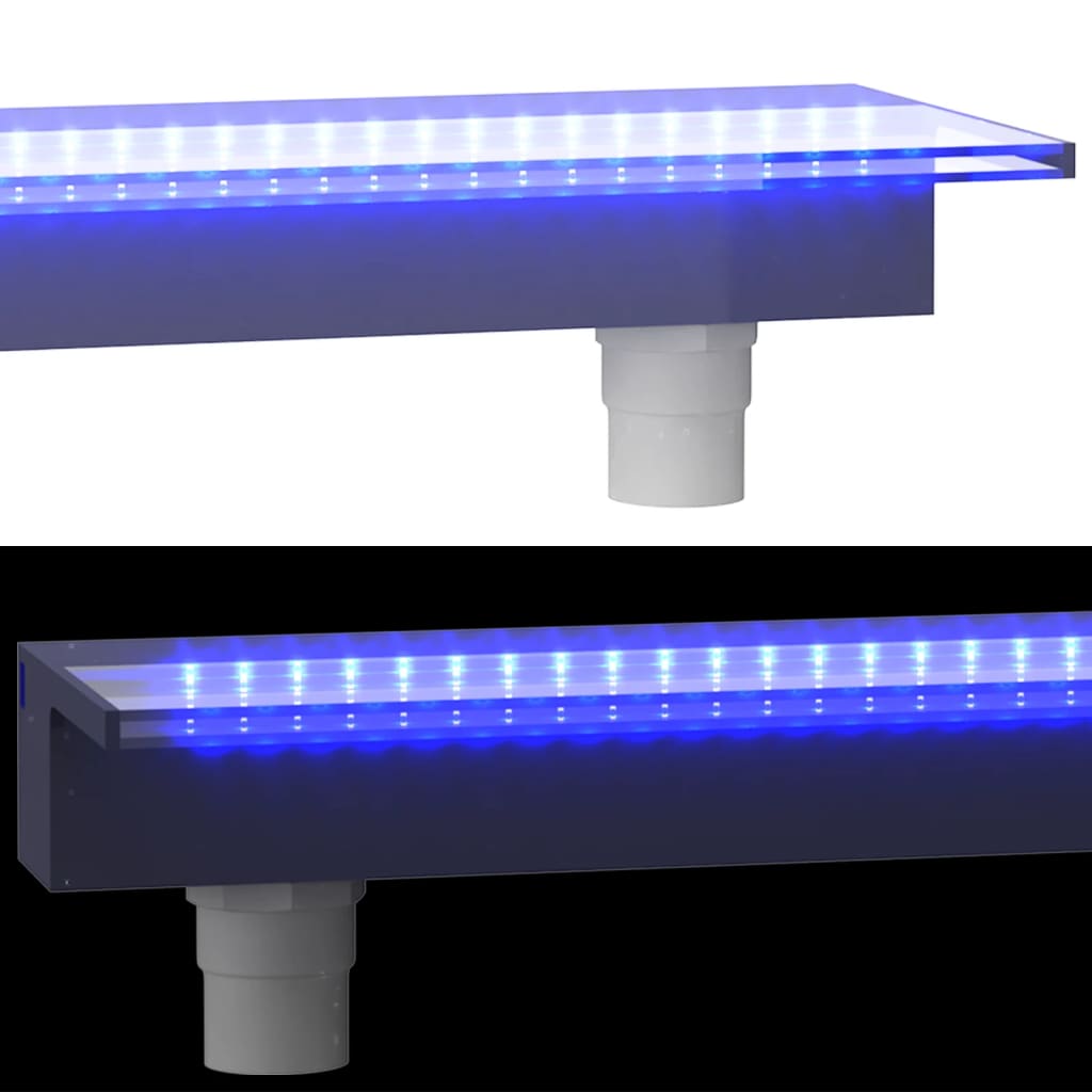 Ūdens kaskāde ar daudzkrāsainām LED gaismām, 90cm, akrils
