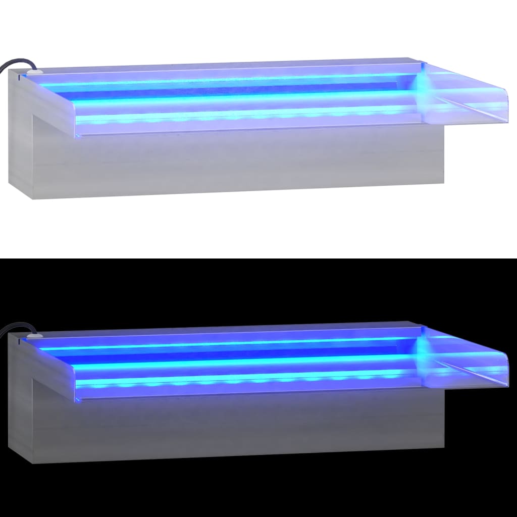 LED ūdenskritums ar maināmu krāsu gaismām, 30 cm, nerūsējošais tērauds