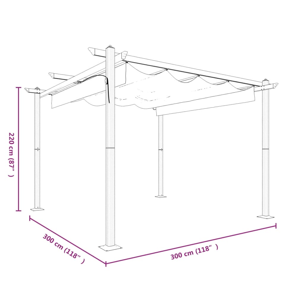 Pavėsinė ONYX, antracito, 3x3m