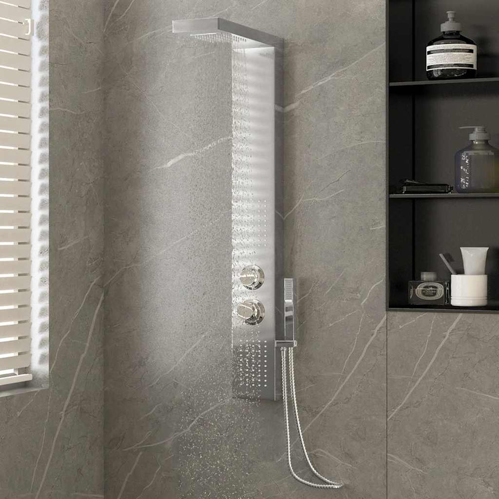 Shower system, stainless steel, square
