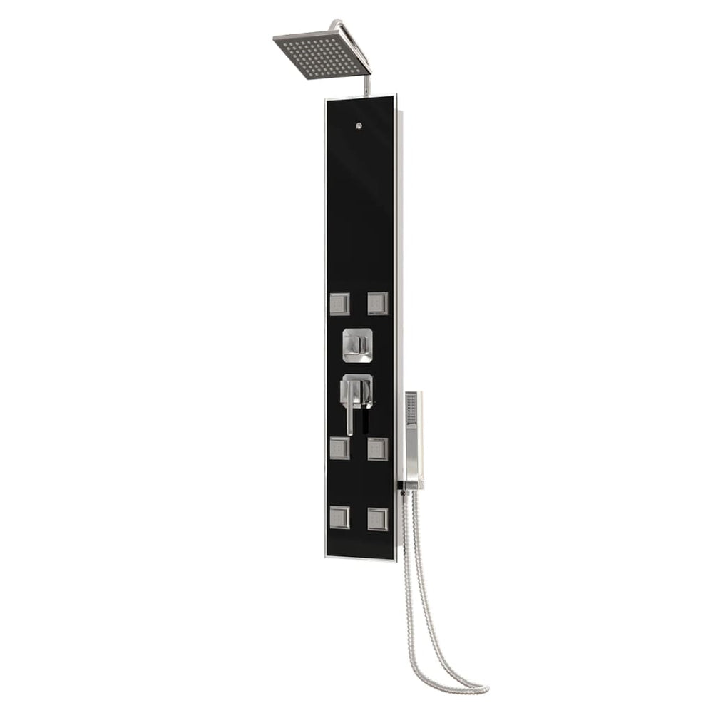 Shower system, black, 18x45.5x130cm, glass