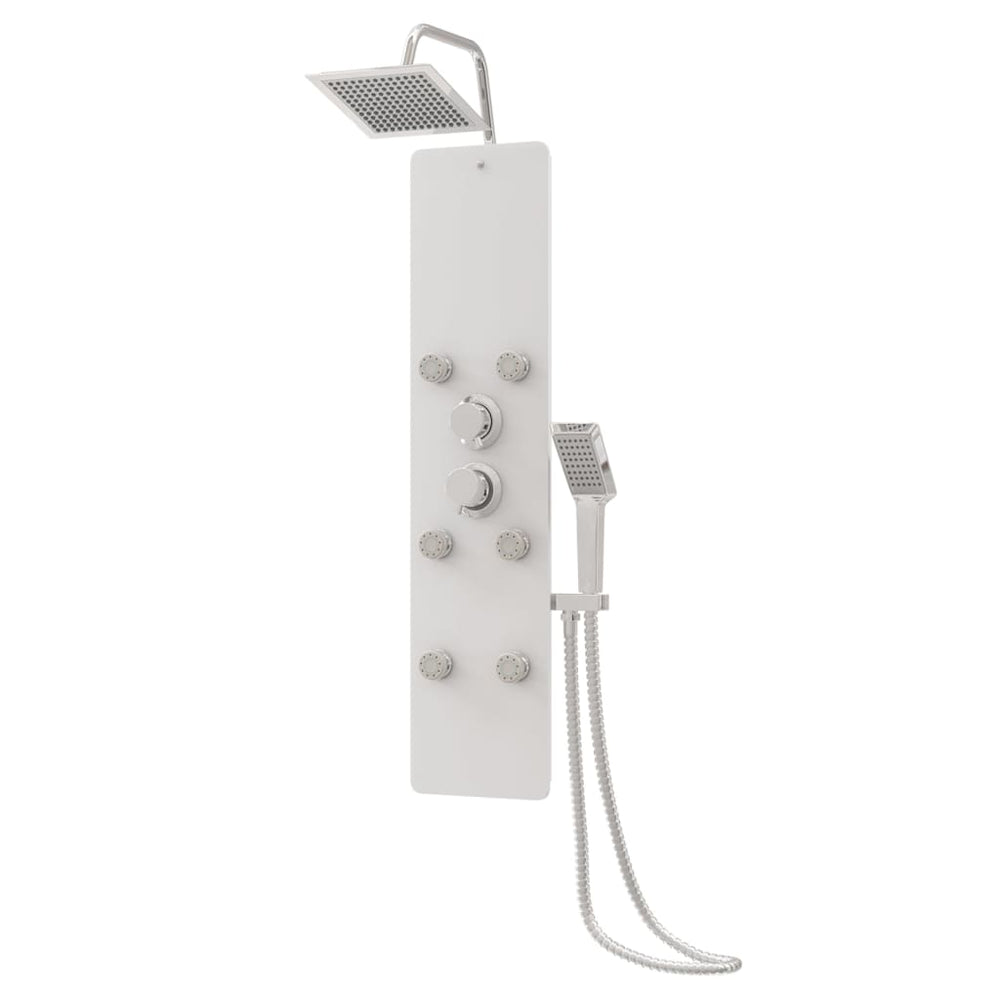 Shower system, white, 25x47.5x130cm, glass