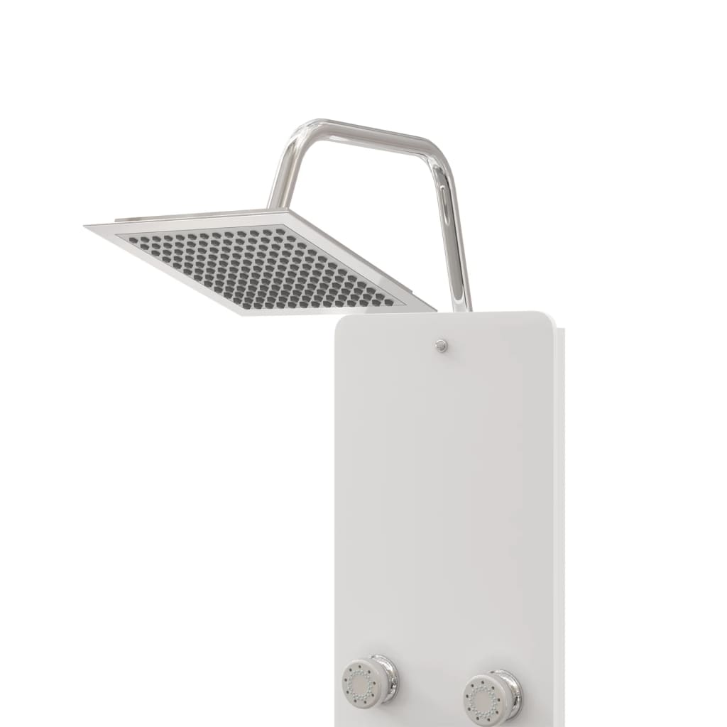 Shower system, white, 25x47.5x130cm, glass