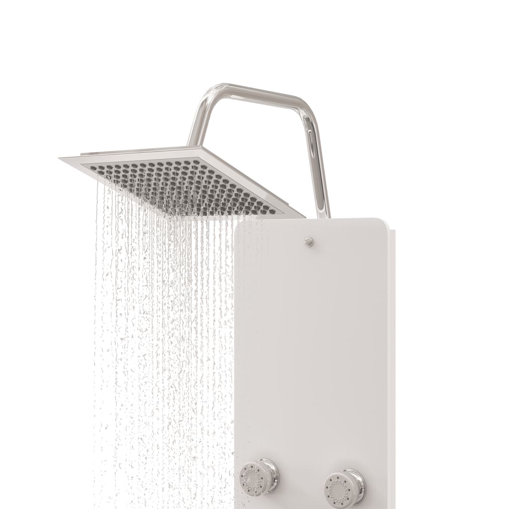Shower system, white, 25x47.5x130cm, glass