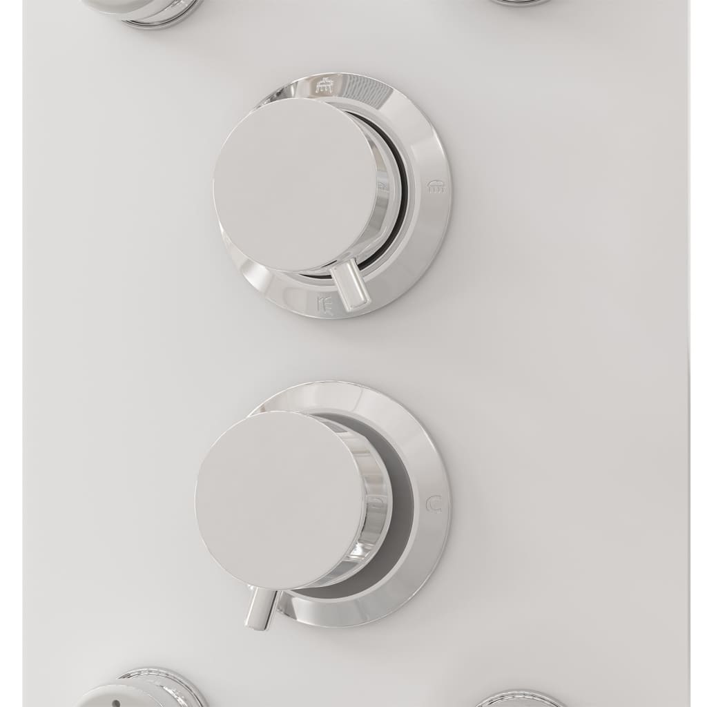 Shower system, white, 25x47.5x130cm, glass