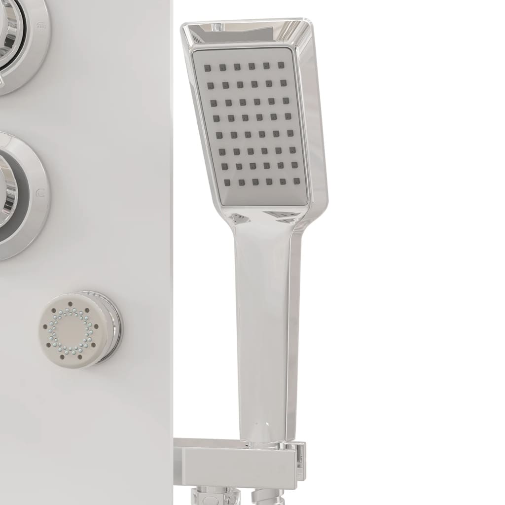Shower system, white, 25x47.5x130cm, glass