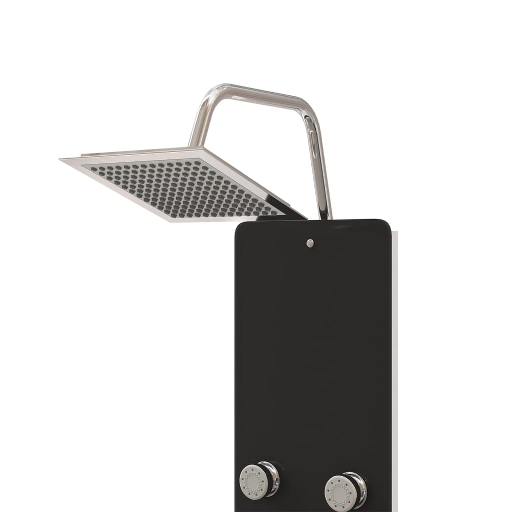 Shower system, black, 25x47.5x130cm, glass