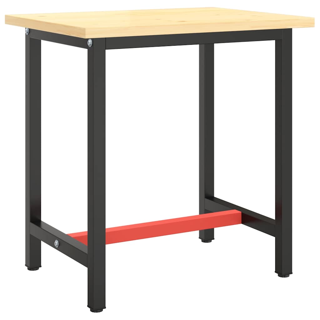 Desk frame, black and red, 70x50x79cm, metal