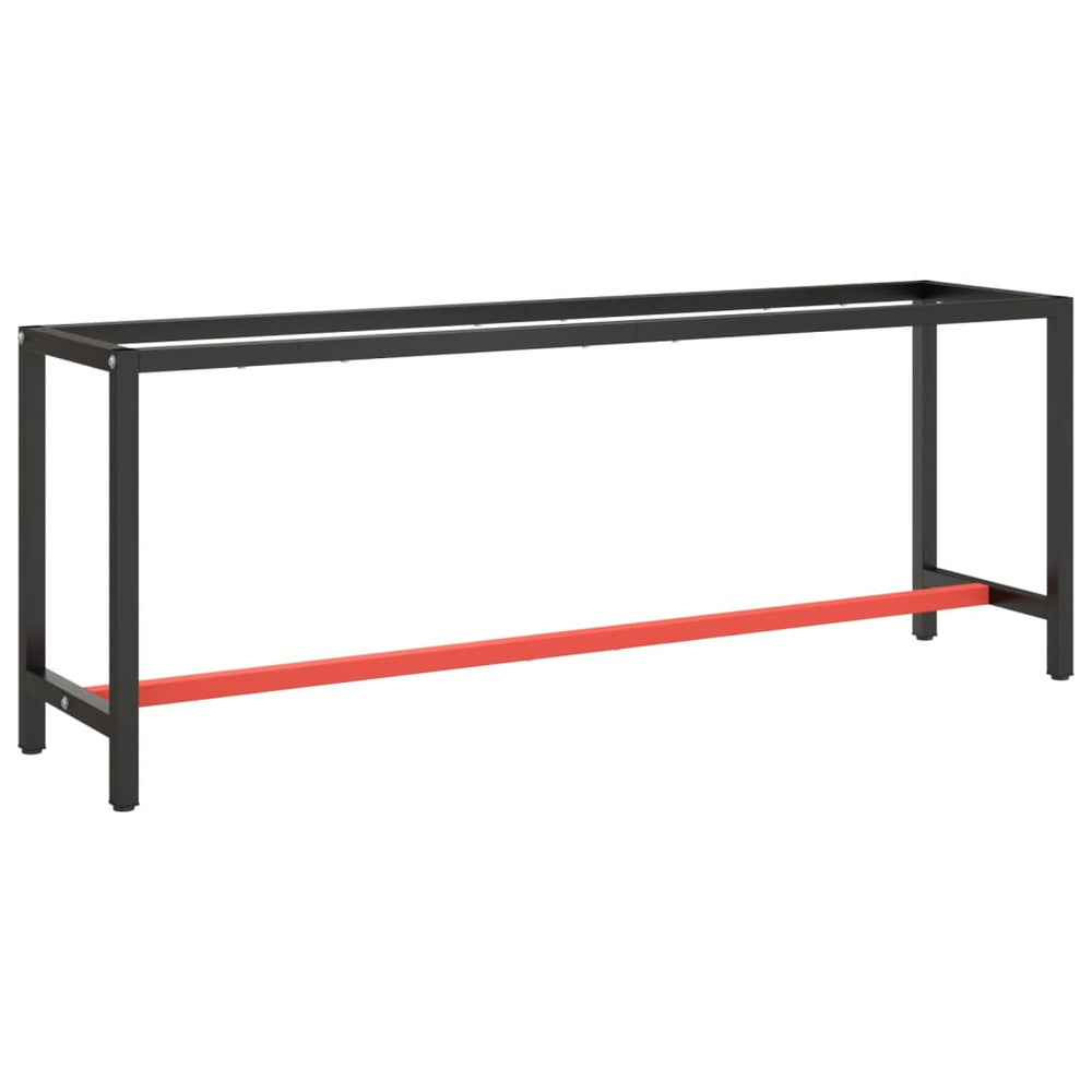 Desk frame, black and red, 210x50x79cm, metal
