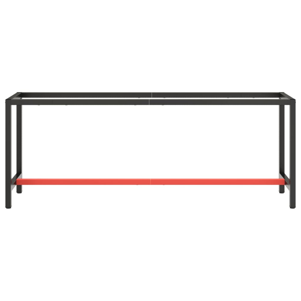Desk frame, black and red, 210x50x79cm, metal