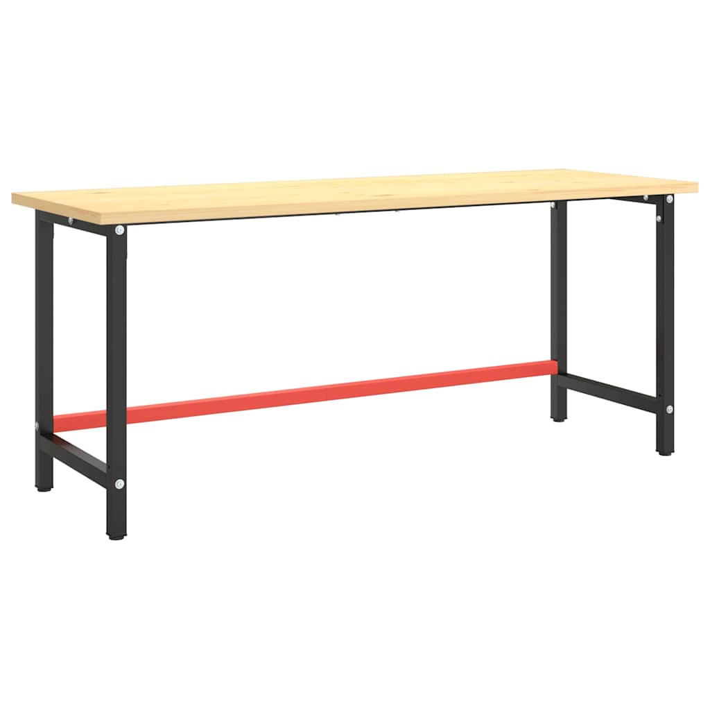 Desk frame, black and red, 180x57x79cm, metal