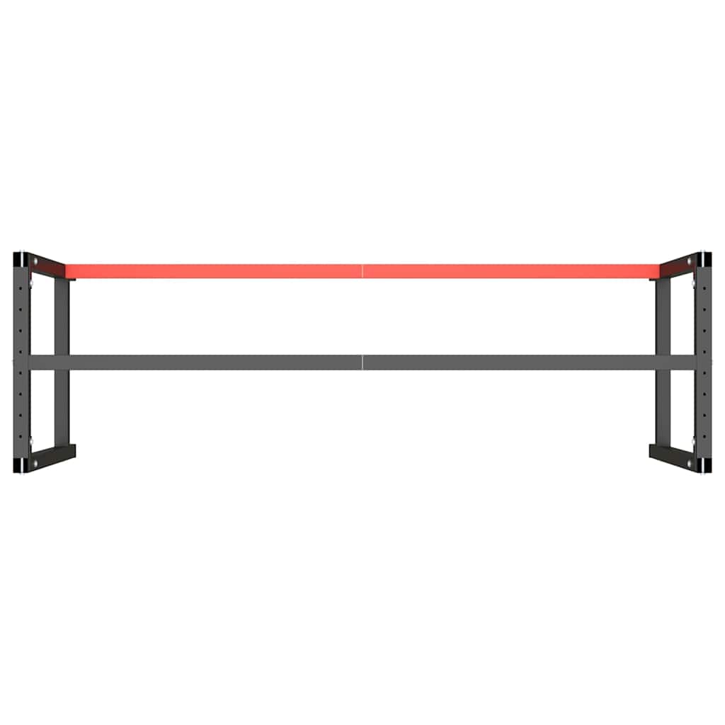 Desk frame, black and red, 180x57x79cm, metal