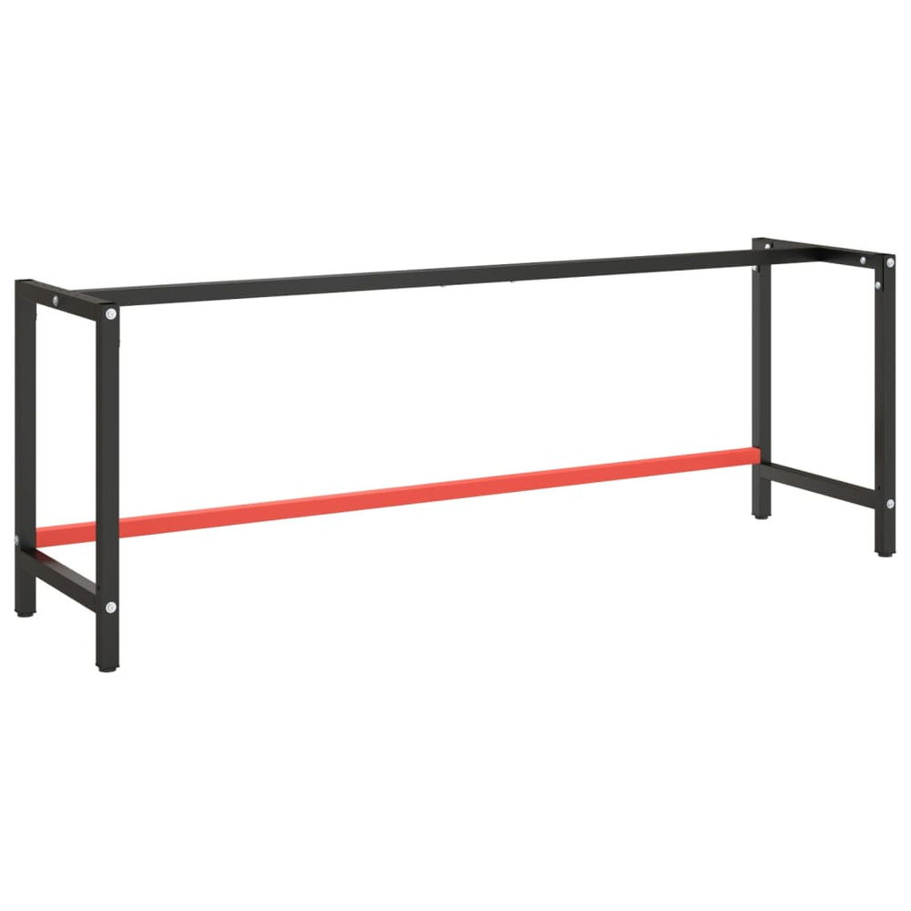 Desk frame, black and red, 220x57x79cm, metal