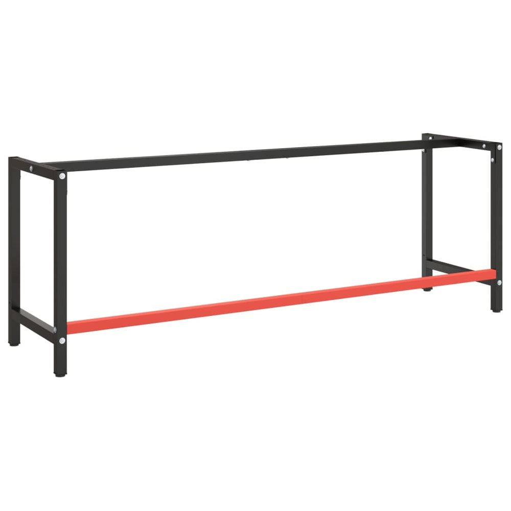 Desk frame, black and red, 220x57x79cm, metal