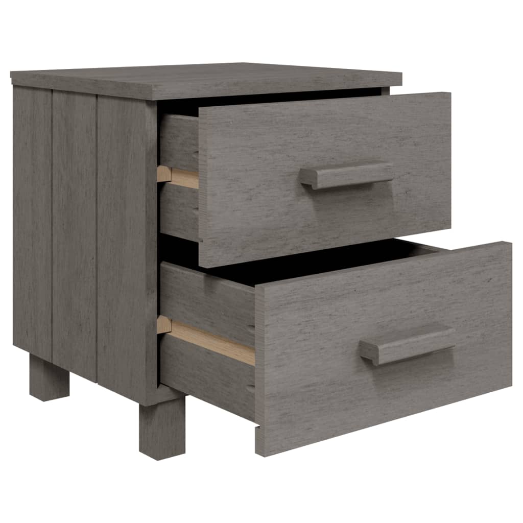 Bedside table HAMAR, light grey, 40x35x44.5cm, pine