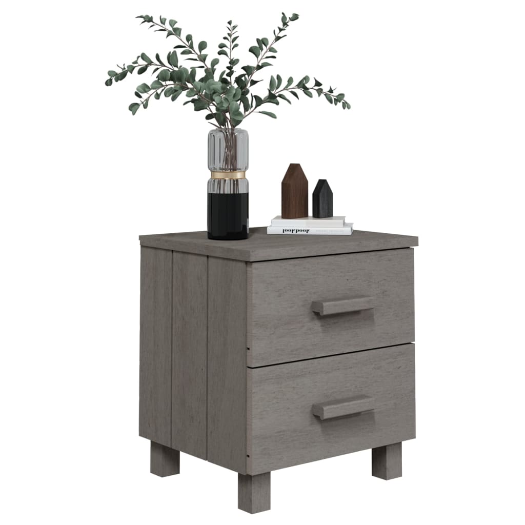 Bedside table HAMAR, light grey, 40x35x44.5cm, pine