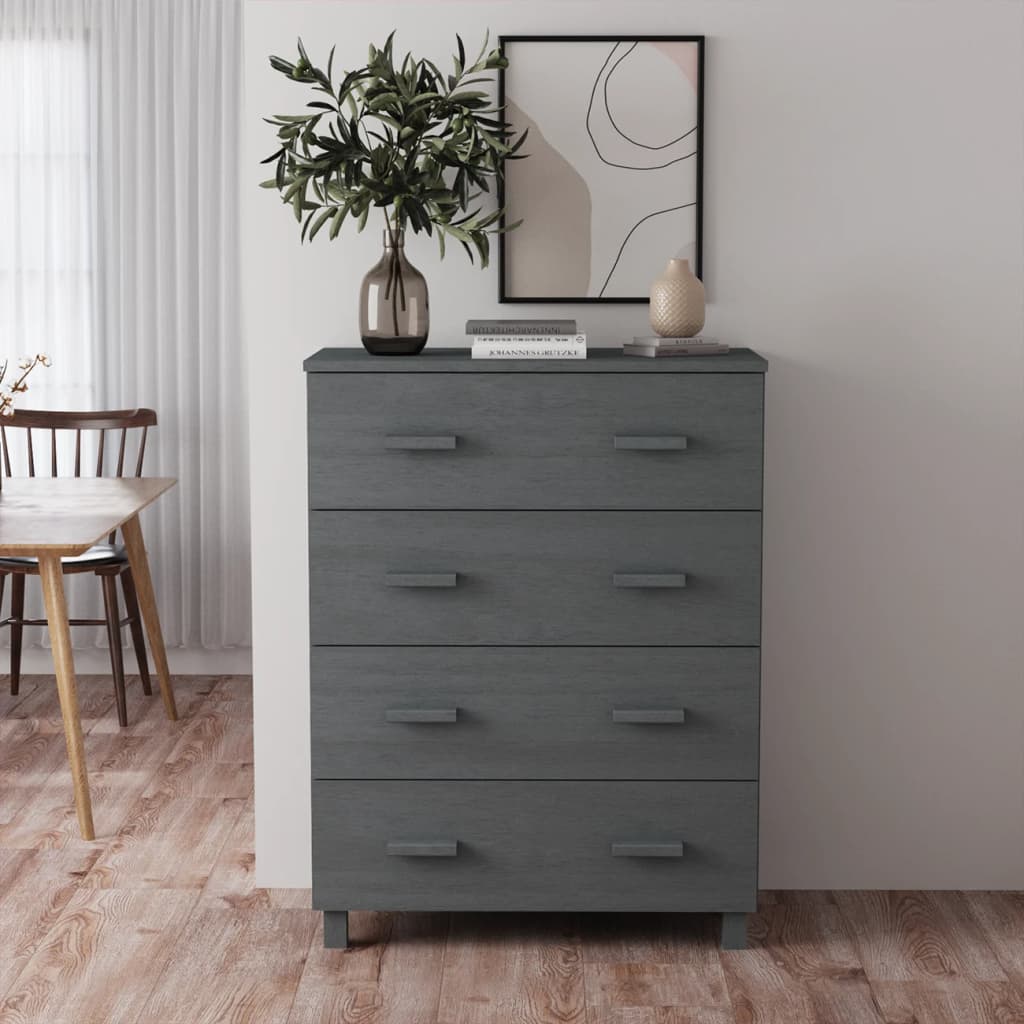Šoninė spintelė HAMAR, tamsiai pilka, 79x40x103,5cm, pušis