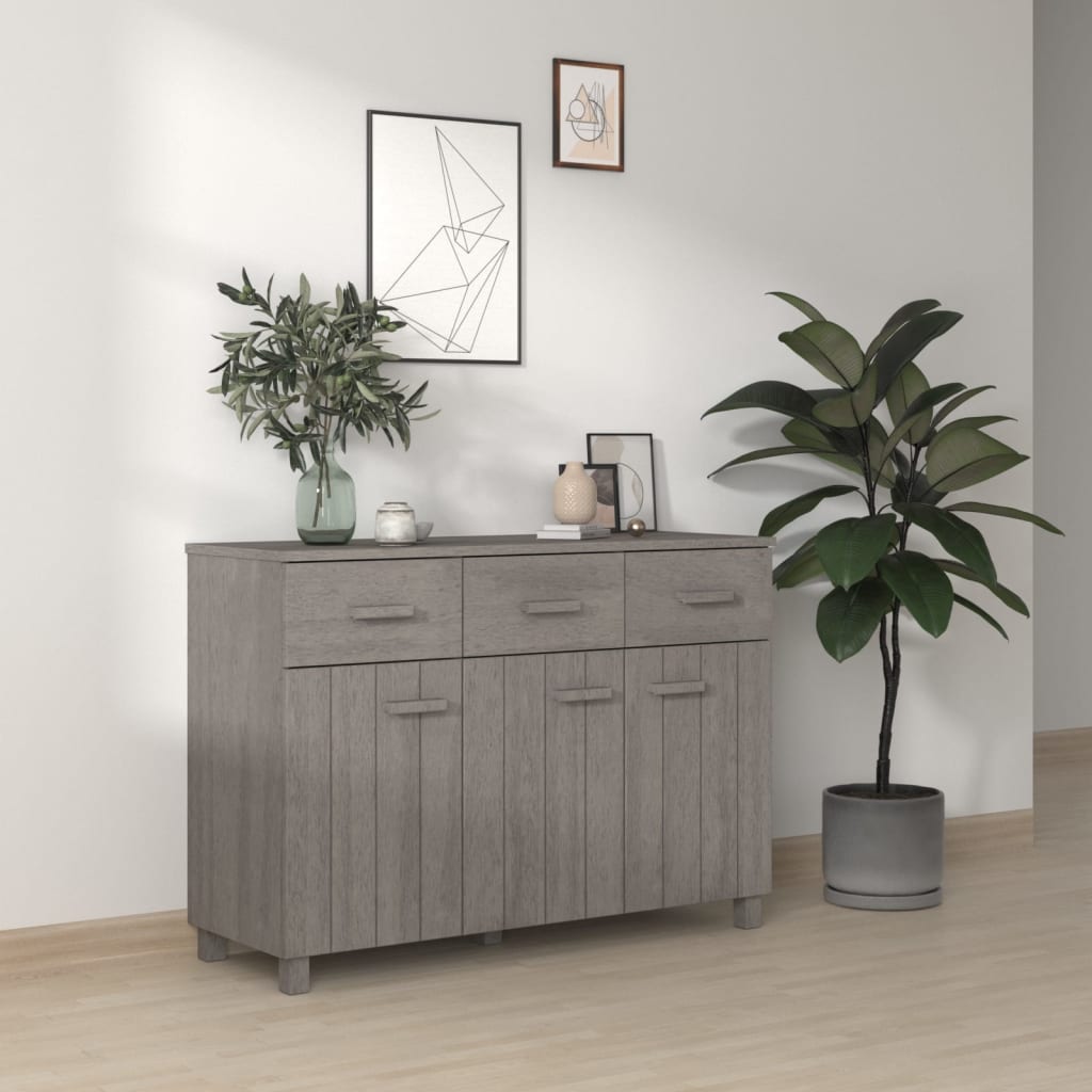 Šoninė spintelė HAMAR, šviesiai pilka, 113x40x80cm, pušis